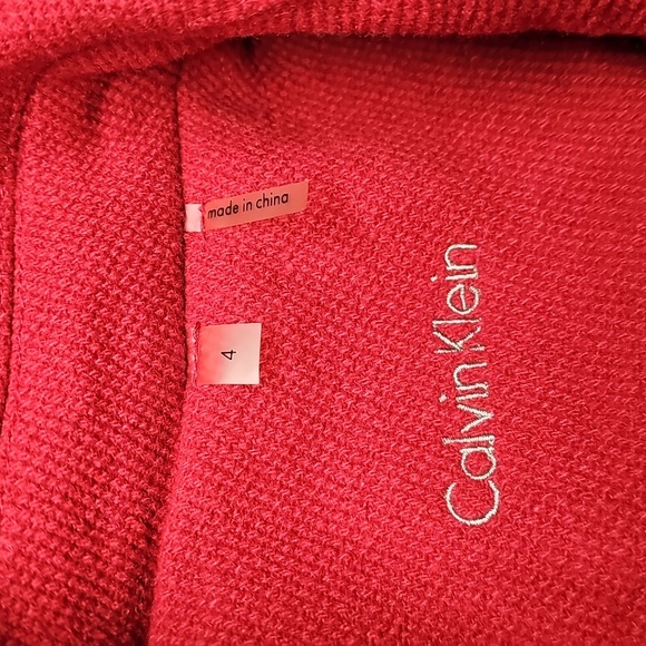 Calvin Klein Wool Blend Mid Red Dress Coat | Size 4 - Picture 2 of 8